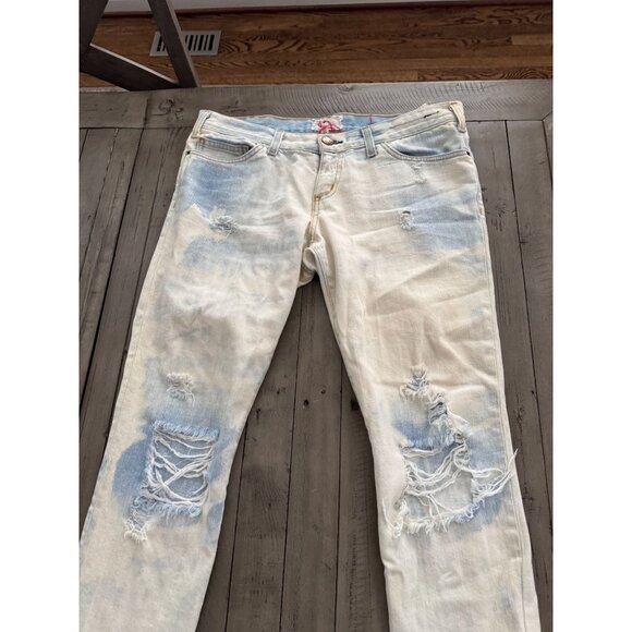 Current/Elliott The Skinny Jeans Cloud Wash Destroy Tie Dye Size 30 - Picture 2 of 3